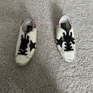 Golden Goose Women's White and Pink  Super Stars